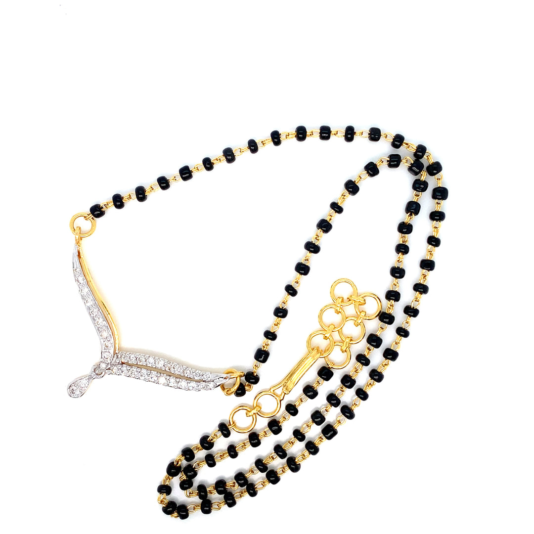 18K YG Fancy Diamond Mangalsutra-1pc