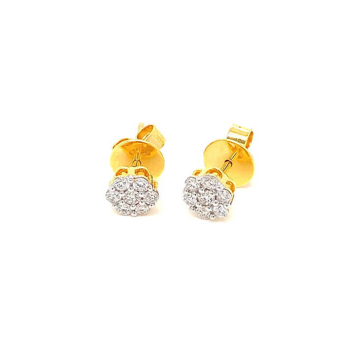 18K YG Star Diamond Earring-1pair