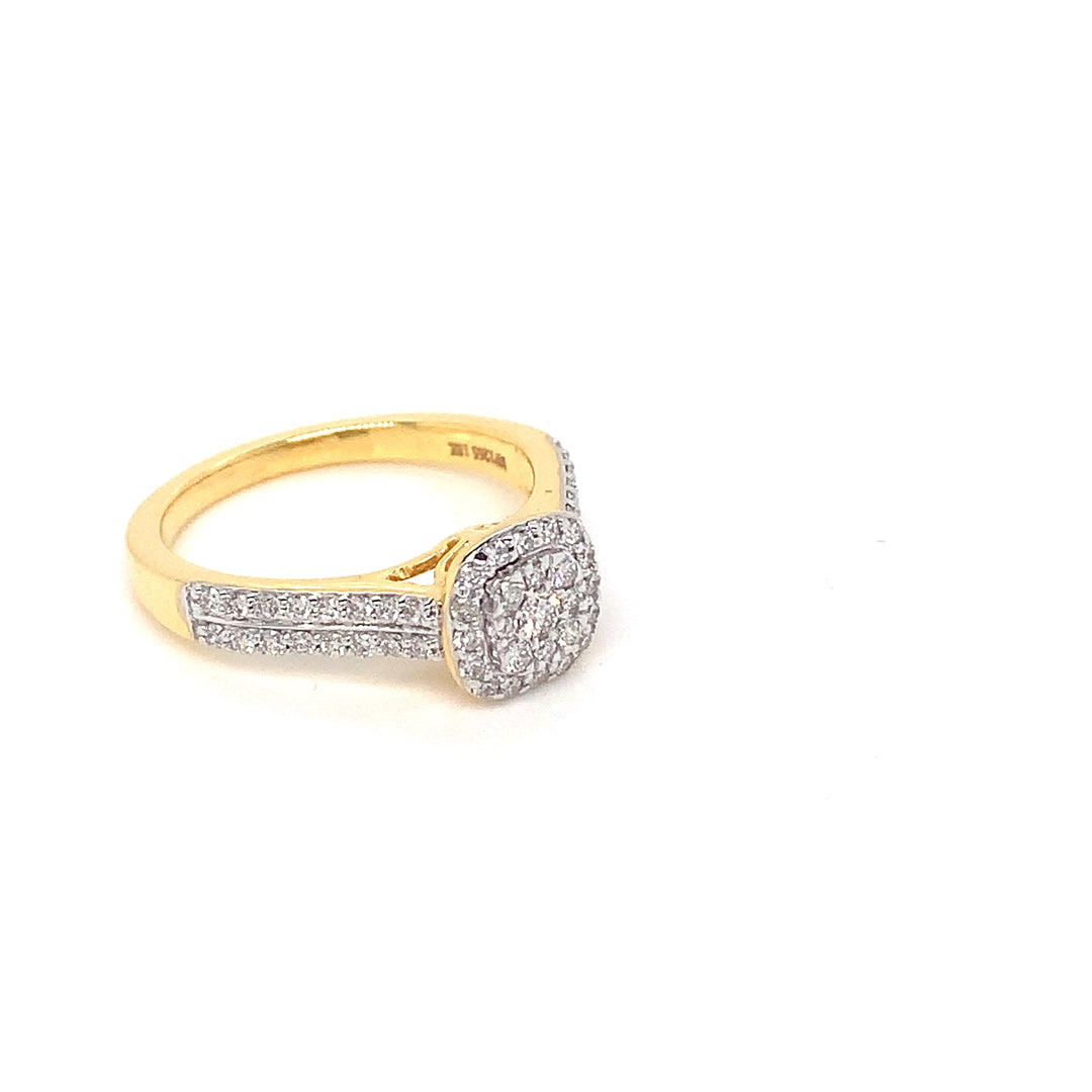 18K YG Engagement Diamond Ring-1pc