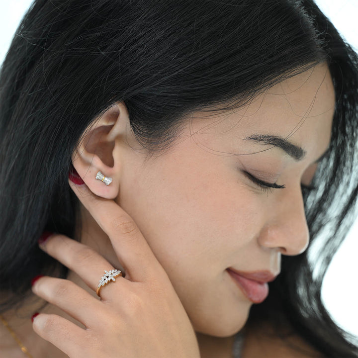 14K YG Cluster Diamond Ring- 1pc