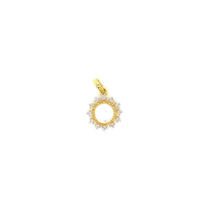 14K YG Flower Diamond with FWP Pendant-1pc