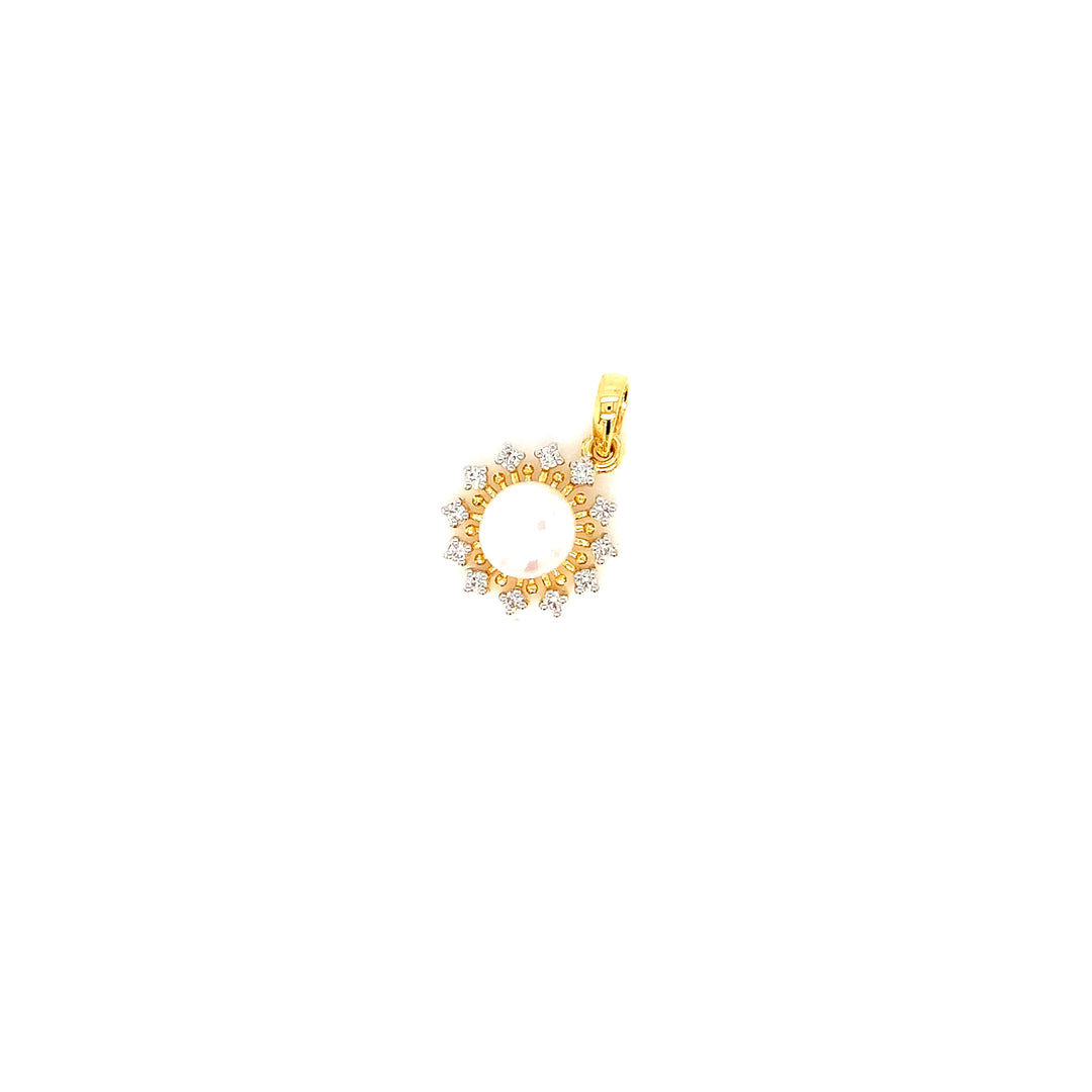 14K YG Flower Diamond with FWP Pendant-1pc