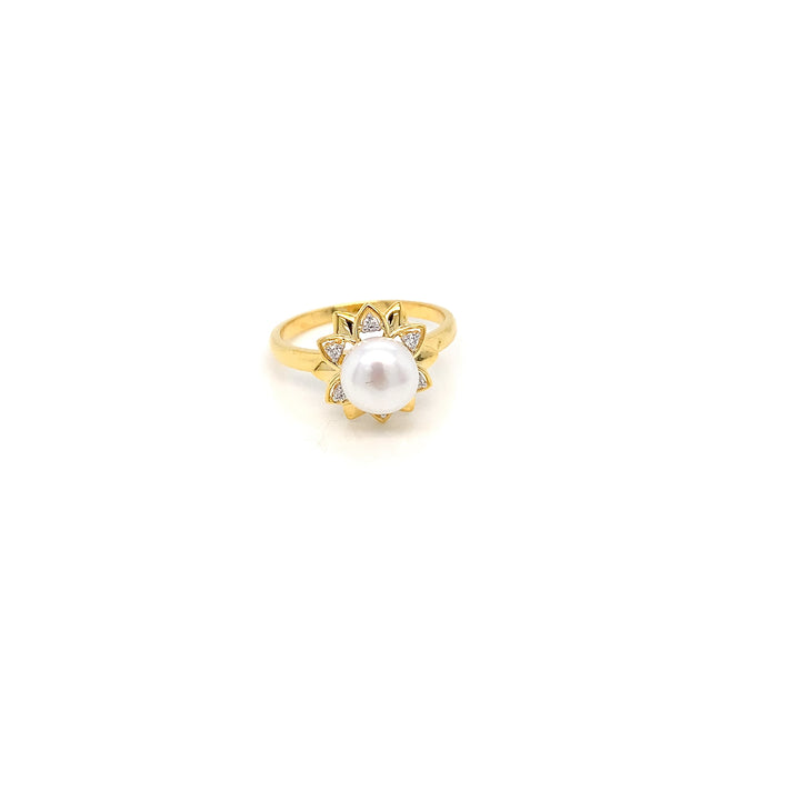 14K YG Cluster Diamond with FWP Ring-1pc