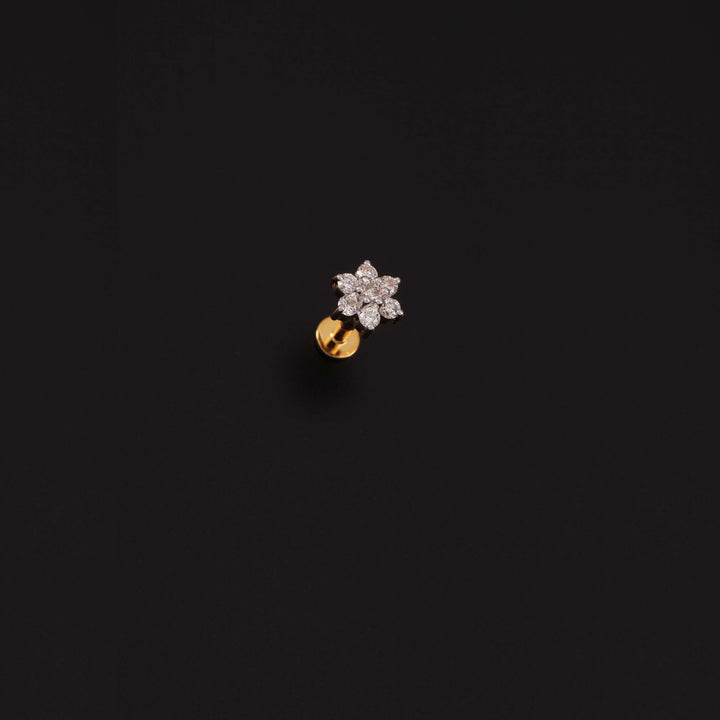 14K YG Star Diamond Nosepin- 1pc