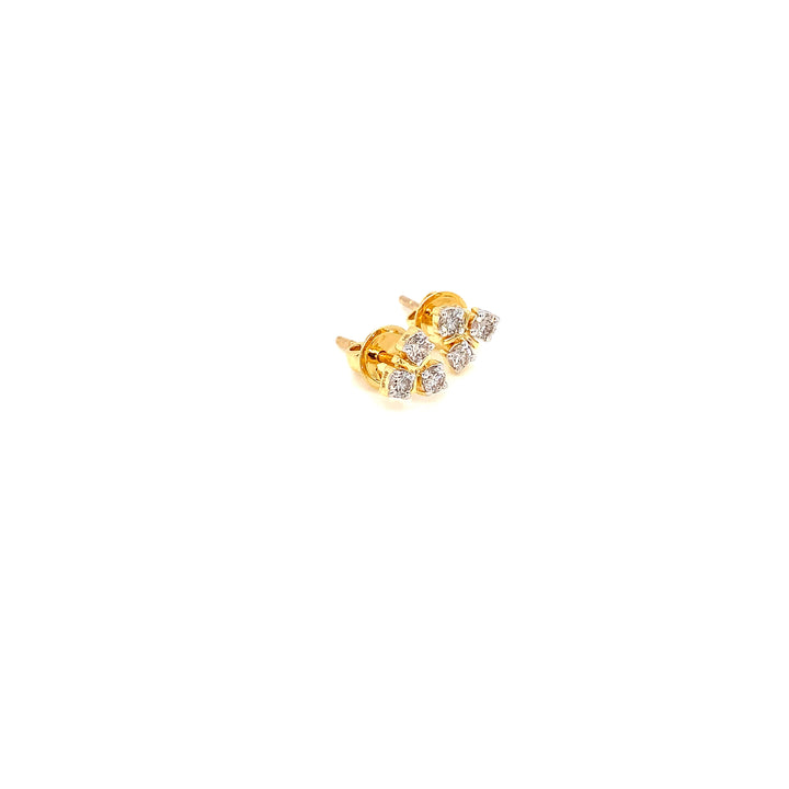 14K YG Fancy Diamond Earring- 1pair