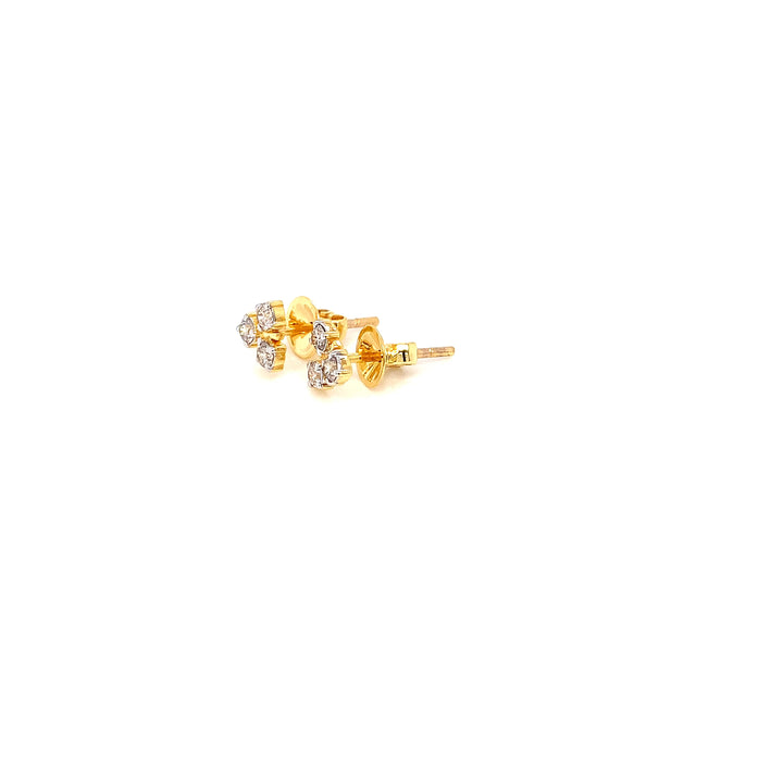 14K YG Fancy Diamond Earring- 1pair