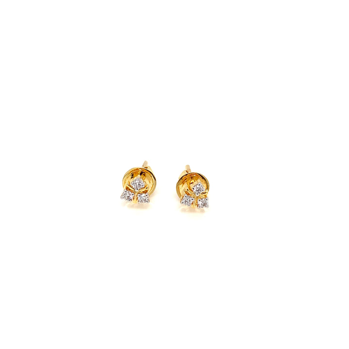 14K YG Fancy Diamond Earring- 1pair
