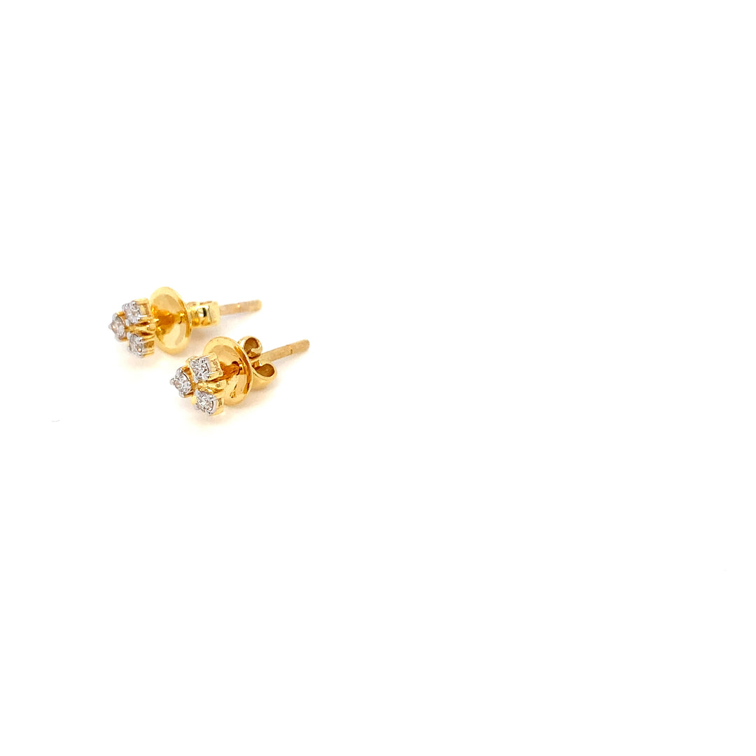 14K YG Fancy Diamond Earring- 1pair
