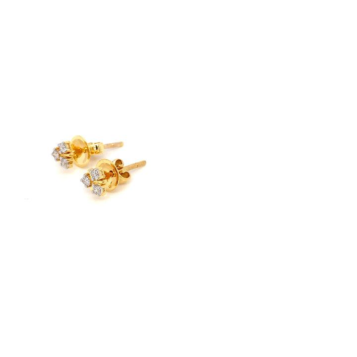 14K YG Fancy Diamond Earring- 1pair