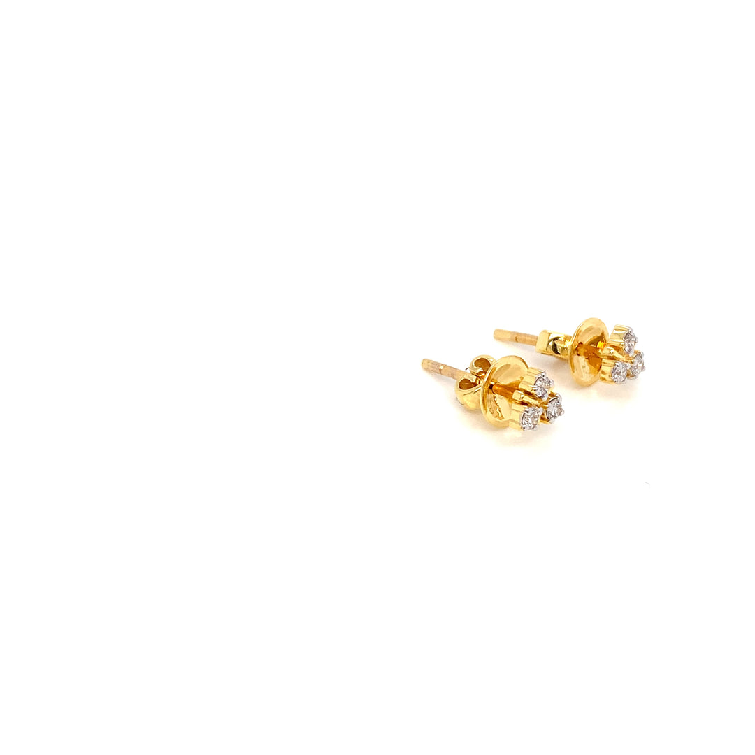 14K YG Fancy Diamond Earring- 1pair