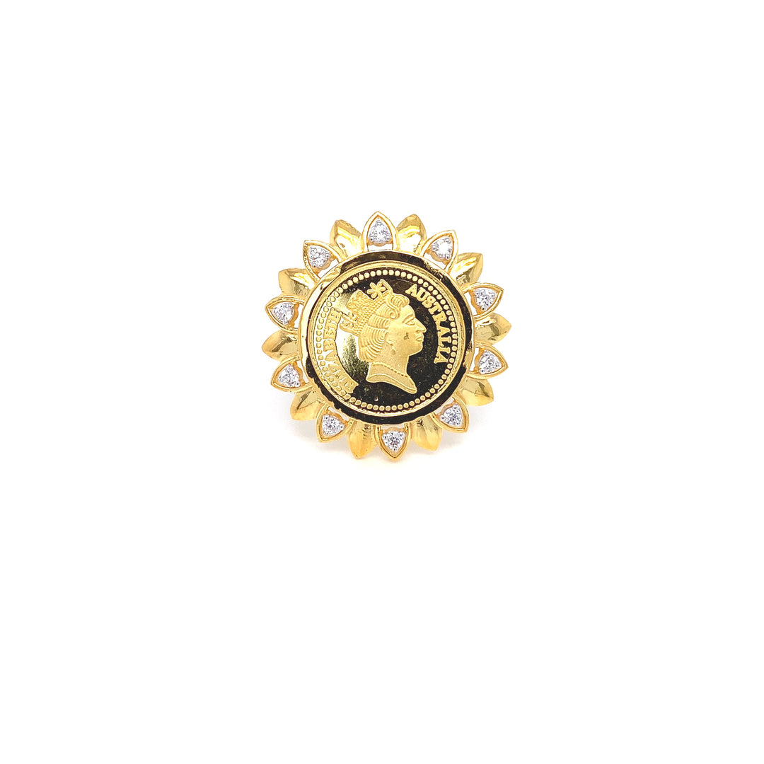 22K+24K YG Coin with AD Ring-1pc