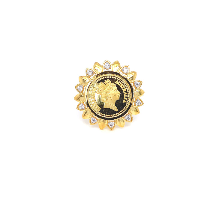 22K+24K YG Coin with AD Ring-1pc