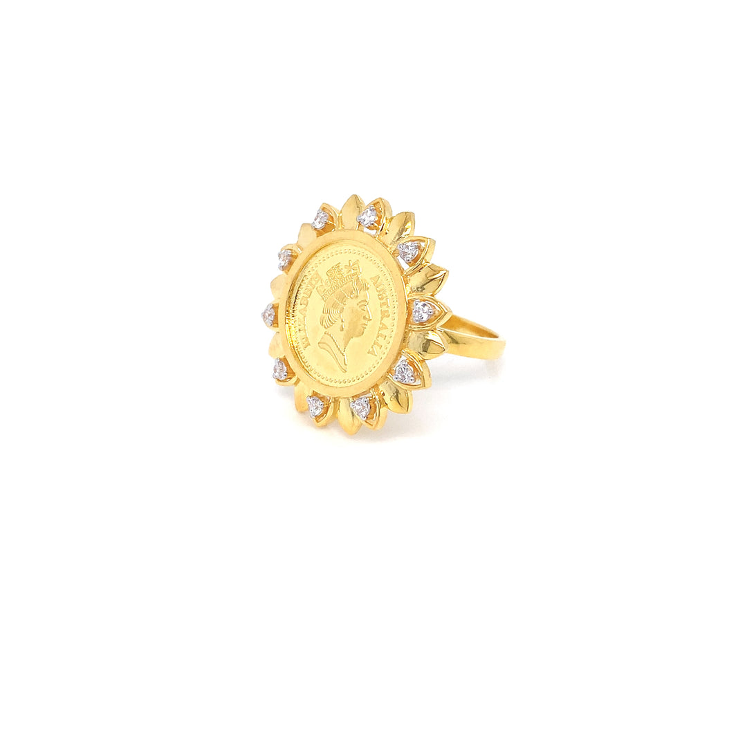 22K+24K YG Coin with AD Ring-1pc