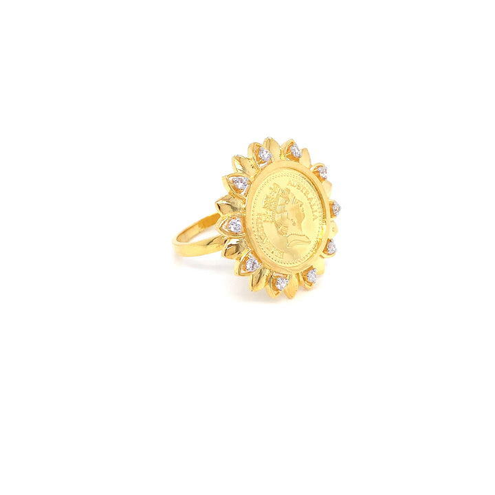 22K+24K YG Coin with AD Ring-1pc