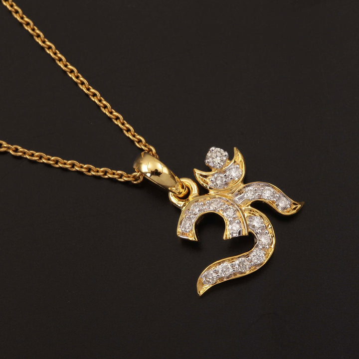 14K YG OM Diamond Pendant-1pc