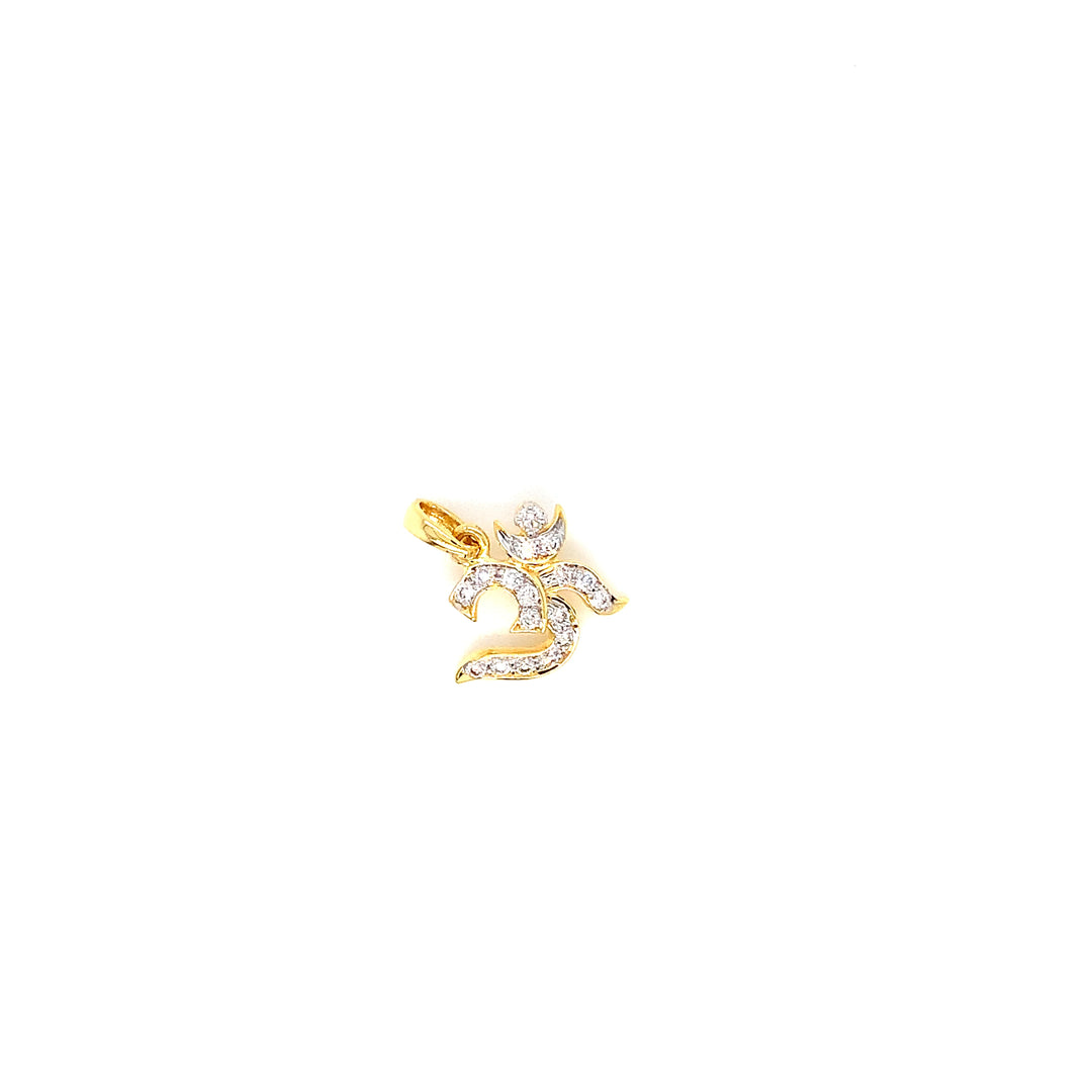 14K YG OM Diamond Pendant-1pc
