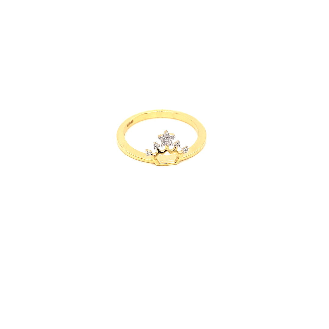 18K YG Crown Diamond Ring-1pc