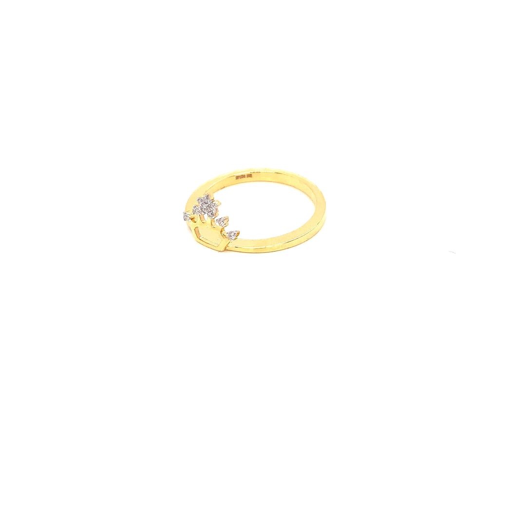 18K YG Crown Diamond Ring-1pc