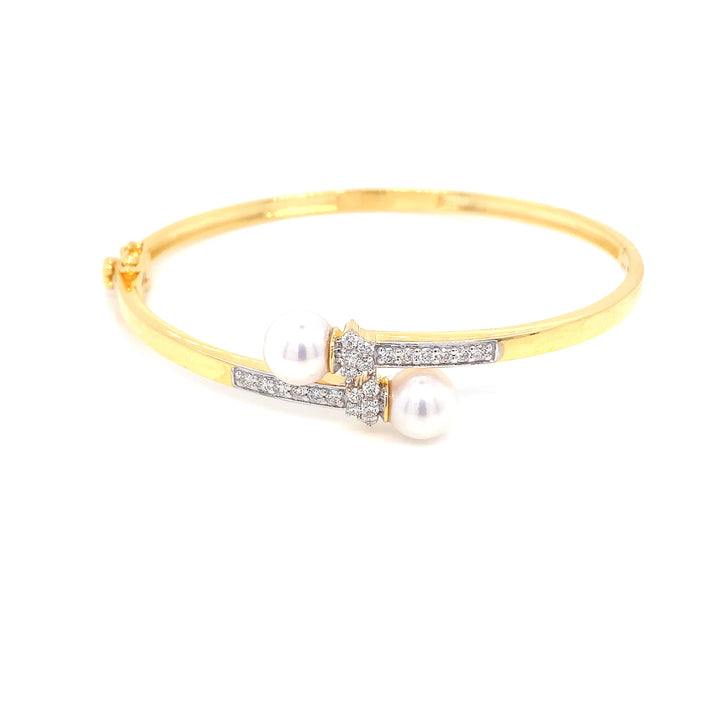 14K YG Screw Diamond with FWP Bangle- 1pc