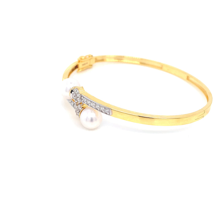14K YG Screw Diamond with FWP Bangle- 1pc