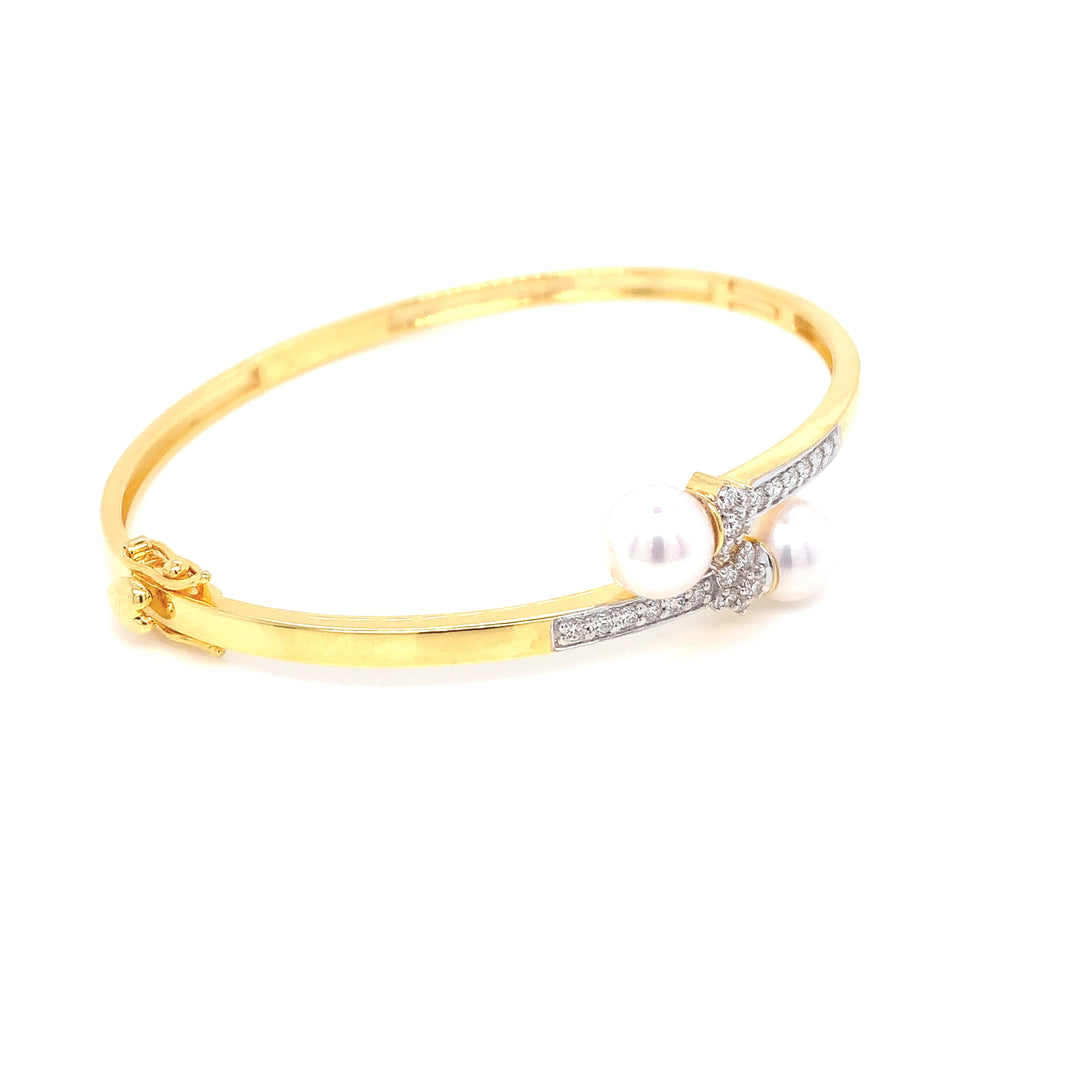 14K YG Screw Diamond with FWP Bangle- 1pc