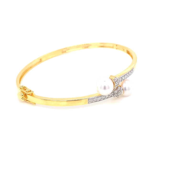 14K YG Screw Diamond with FWP Bangle- 1pc