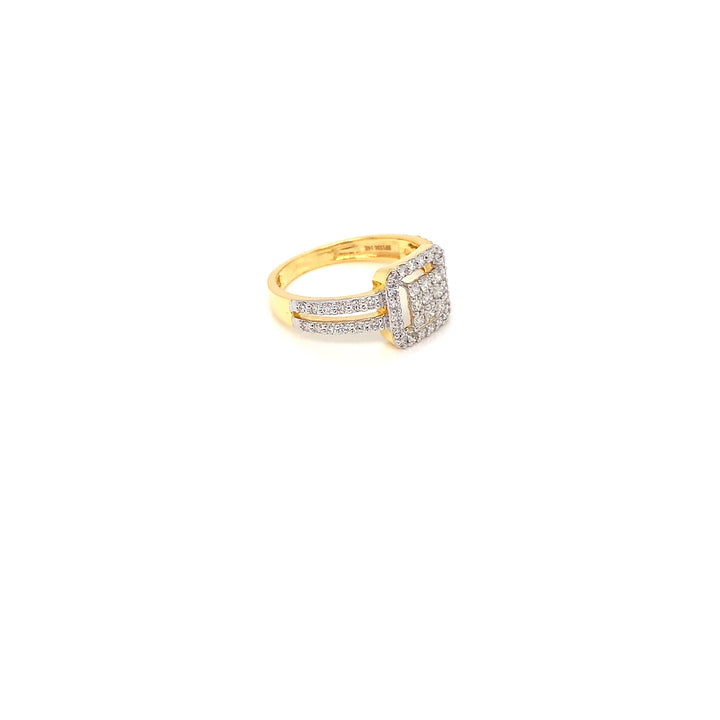 14K YG Cluster Diamond RING- 1pc