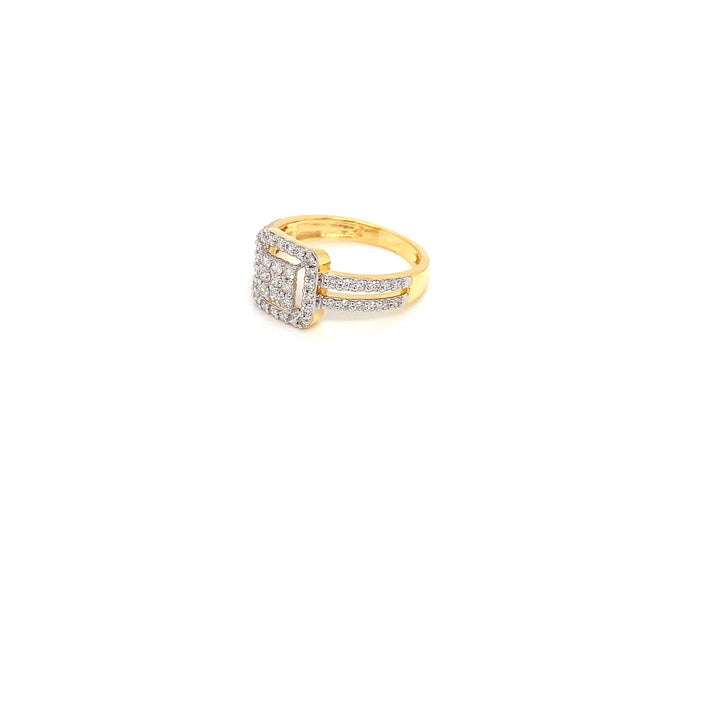 14K YG Cluster Diamond RING- 1pc