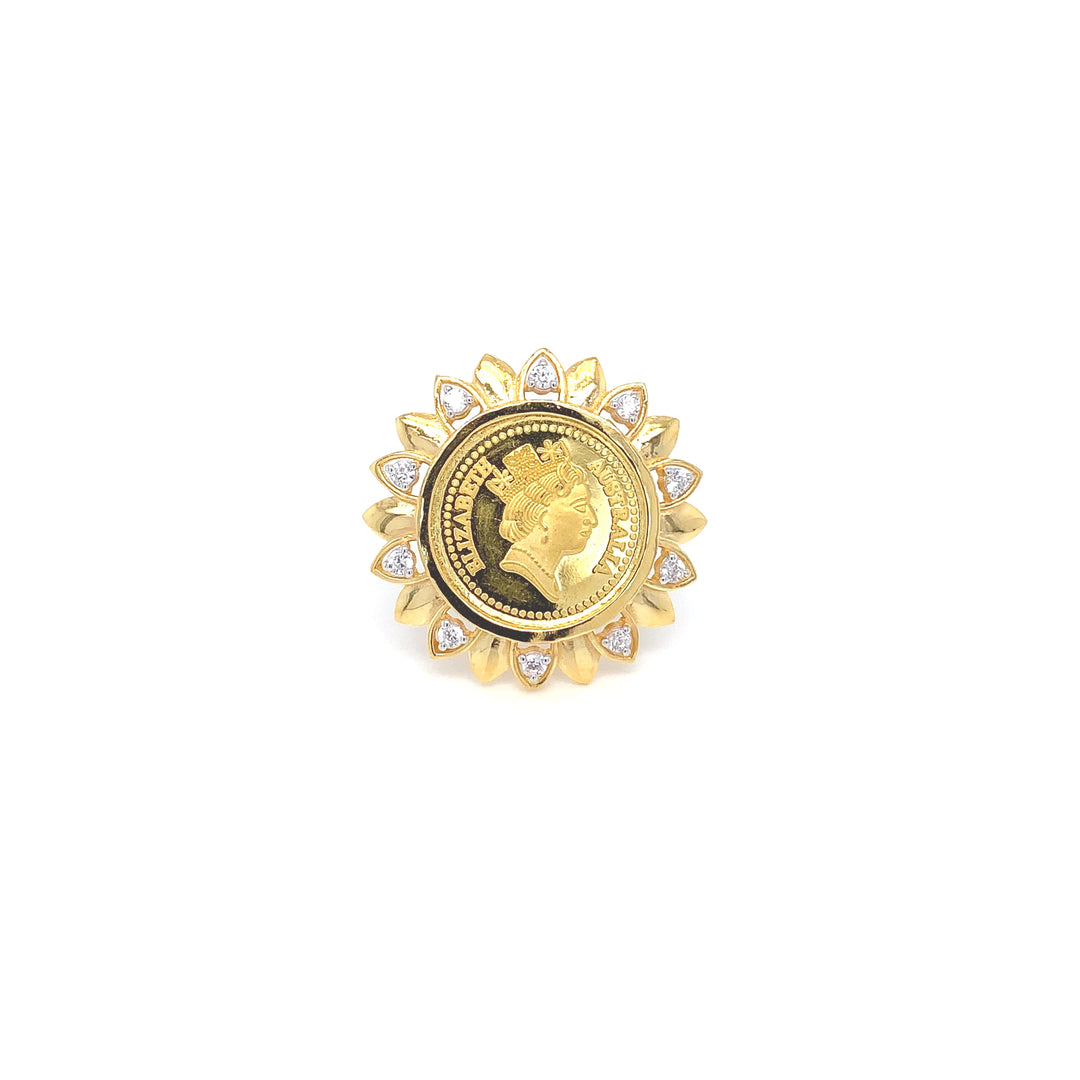 22K+24K YG Coin with AD Ring-1pc
