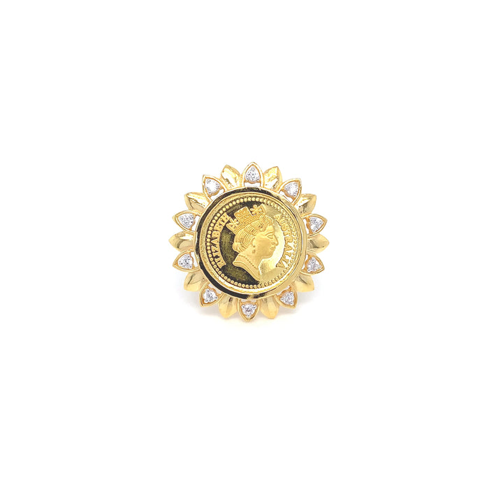 22K+24K YG Coin with AD Ring-1pc