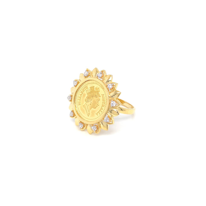 22K+24K YG Coin with AD Ring-1pc