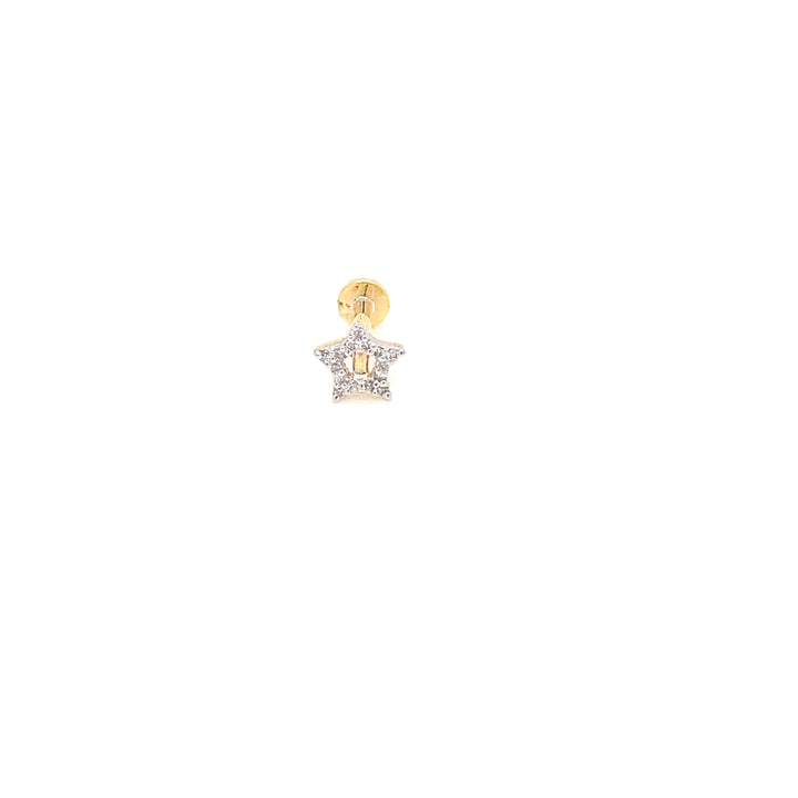 14K YG Star Diamond Nosepin- 1pc