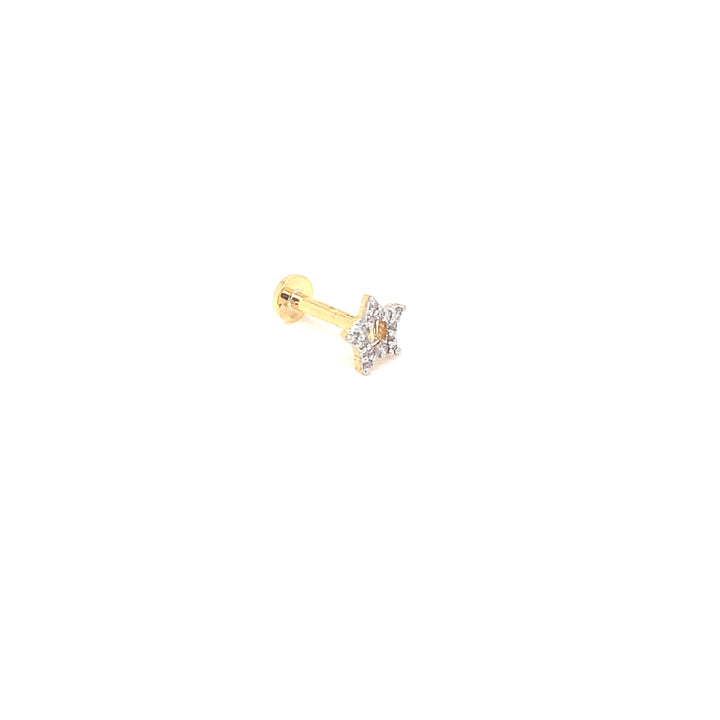 14K YG Star Diamond Nosepin- 1pc