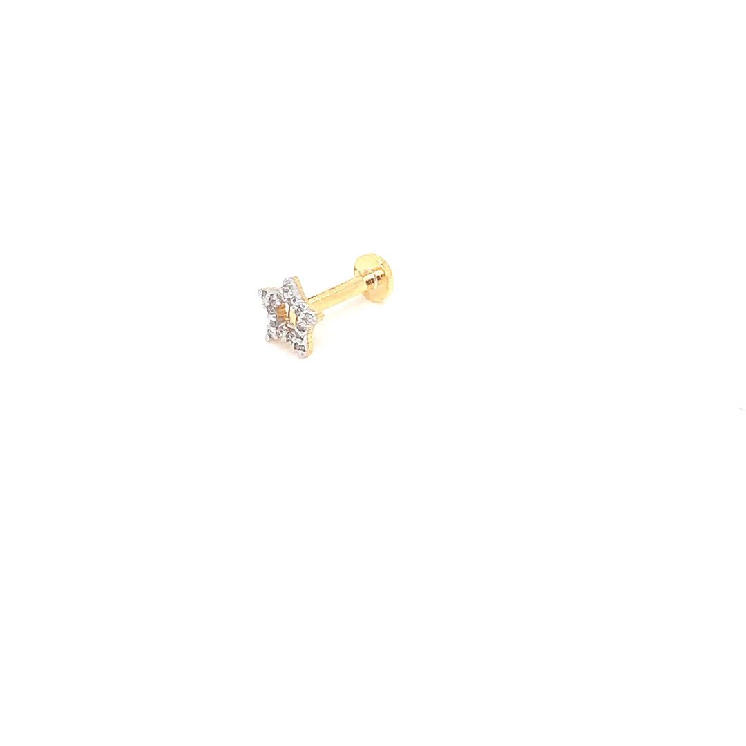 14K YG Star Diamond Nosepin- 1pc