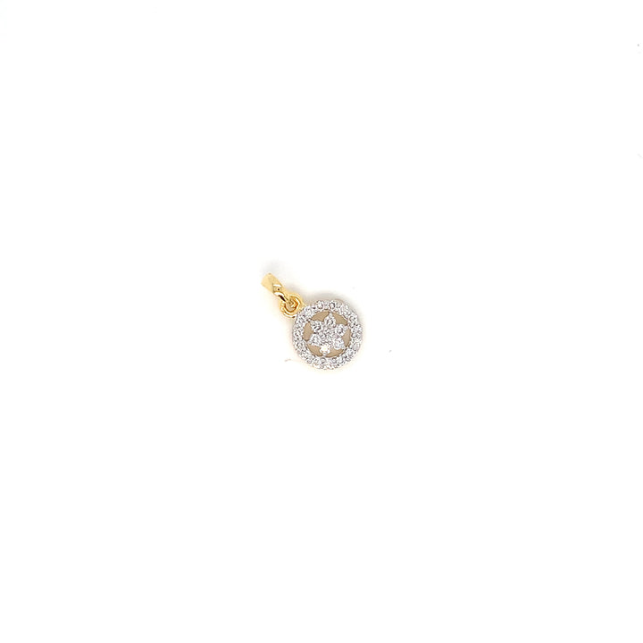 14K YG Star Diamond Pendant-1pc