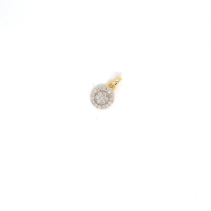 14K YG Star Diamond Pendant-1pc