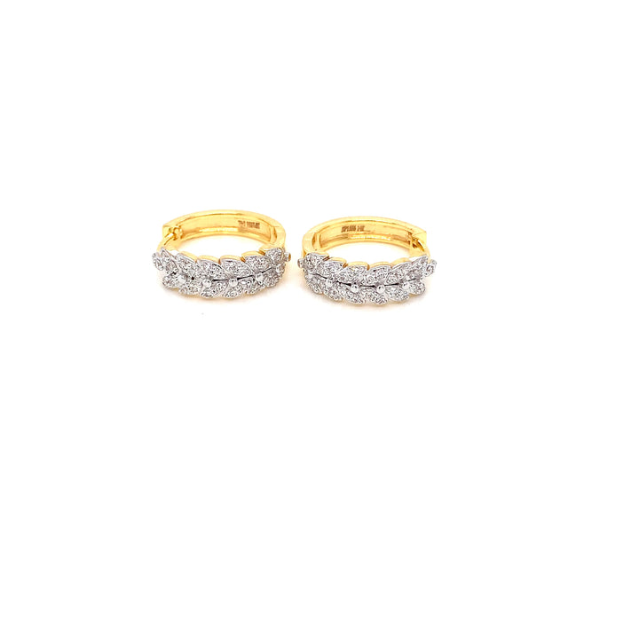 14K YG Huggie Diamond Earring- 1pair