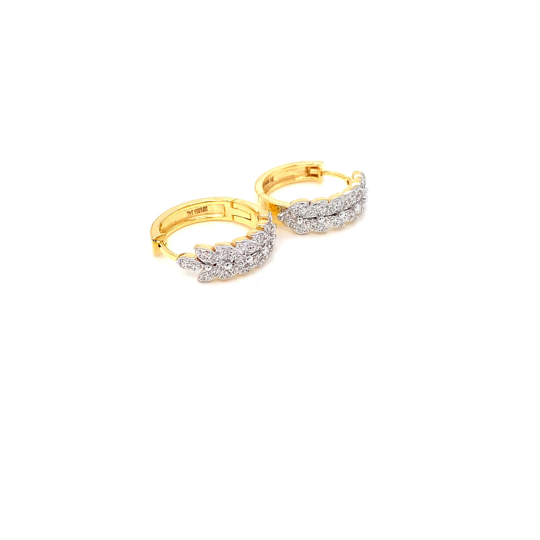 14K YG Huggie Diamond Earring- 1pair