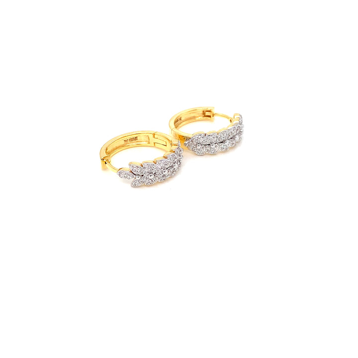 14K YG Huggie Diamond Earring- 1pair
