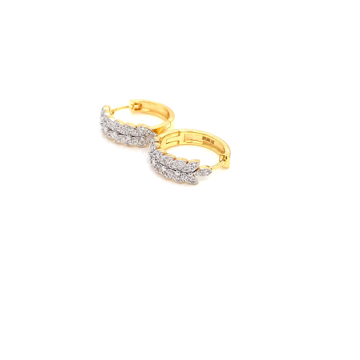 14K YG Huggie Diamond Earring- 1pair
