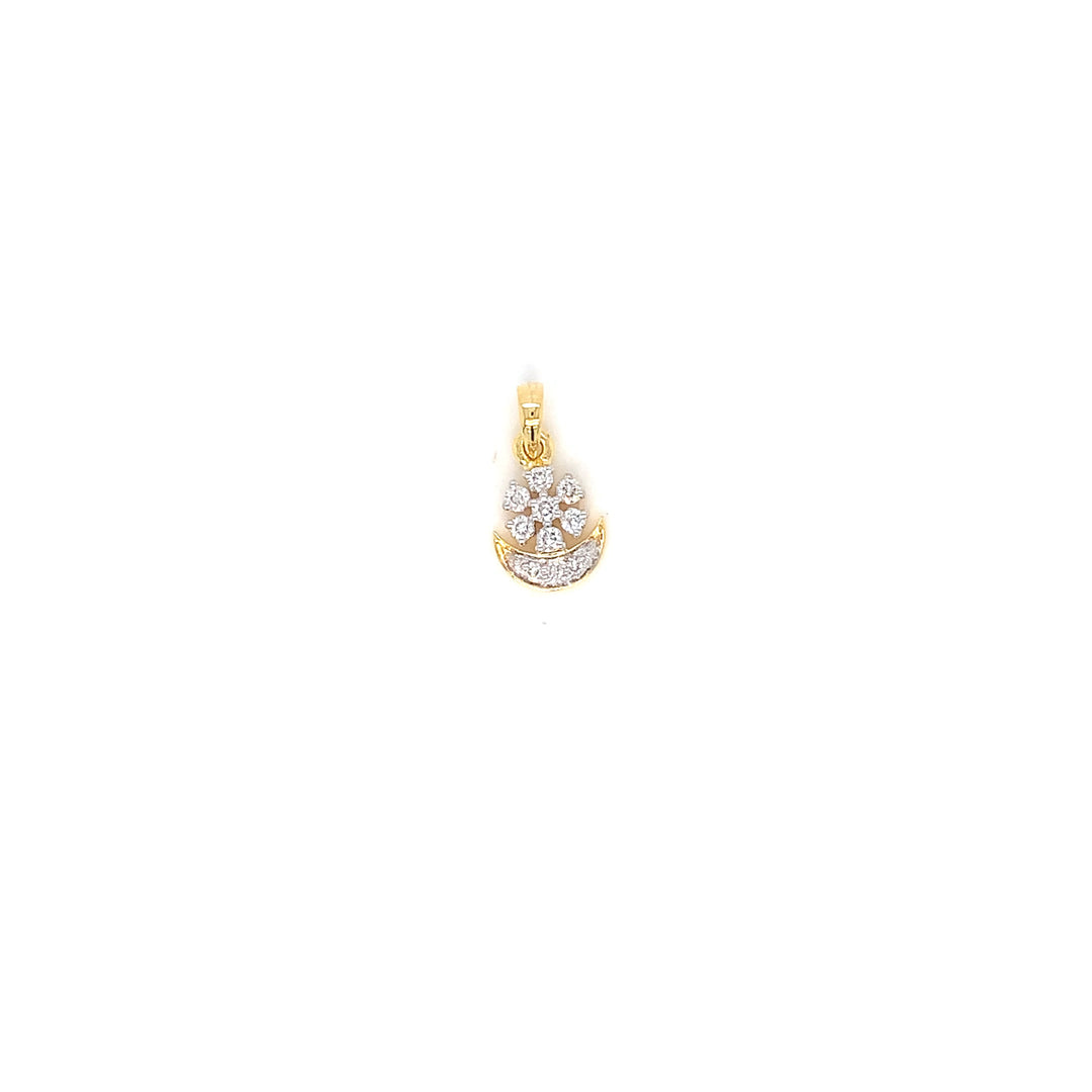 14K YG Flower Diamond Pendant-1pc NP1558