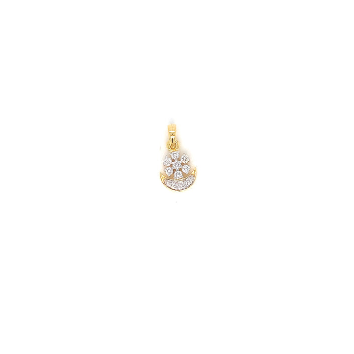 14K YG Flower Diamond Pendant-1pc NP1558