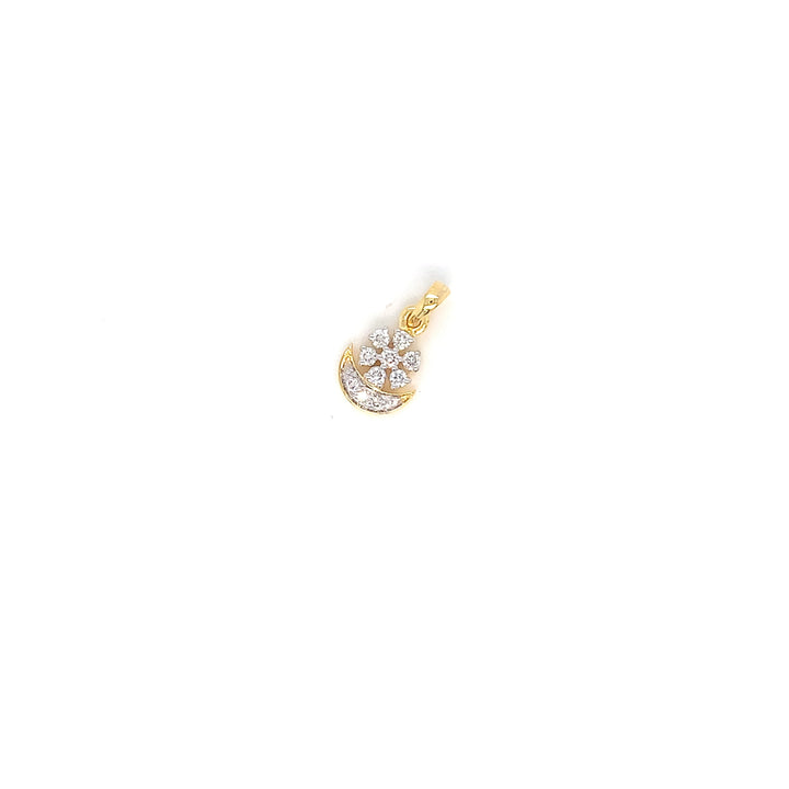 14K YG Flower Diamond Pendant-1pc NP1558