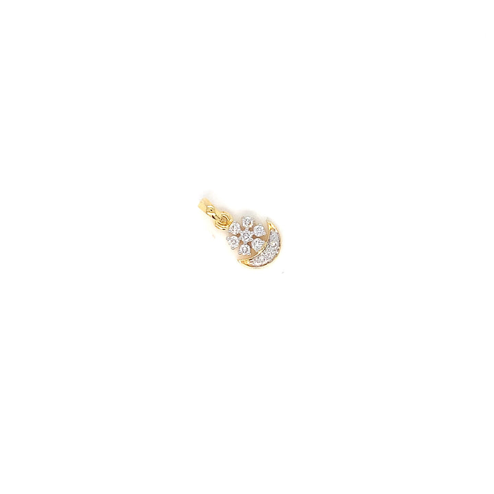 14K YG Flower Diamond Pendant-1pc NP1558