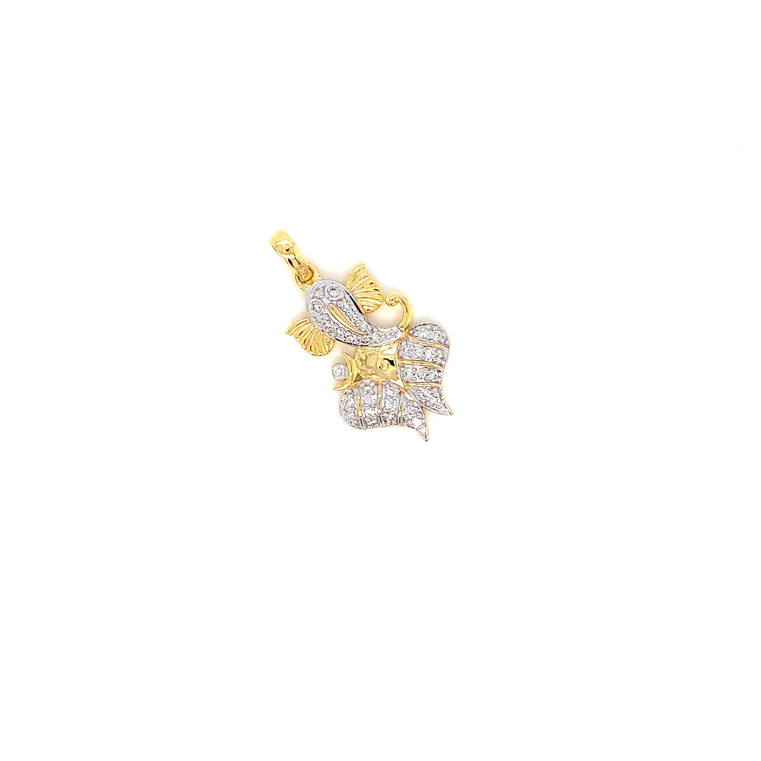 14K YG Ganesh Diamond Pendant-1pc