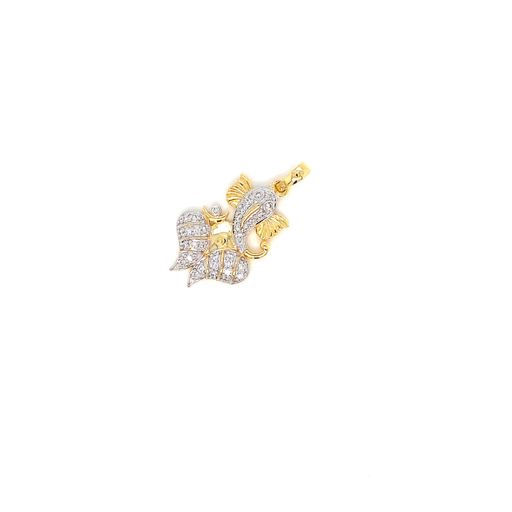 14K YG Ganesh Diamond Pendant-1pc