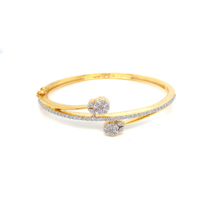 14K YG Screw Diamond Bangle- 1pc