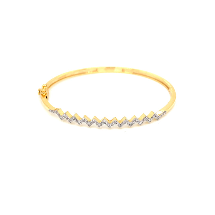 14K YG Screw Diamond Bangle- 1pc