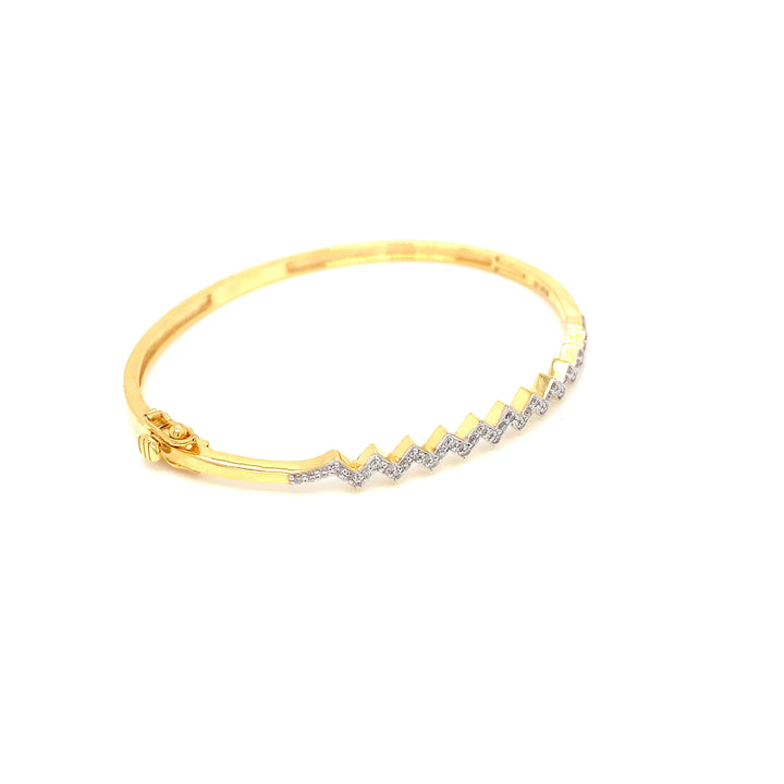 14K YG Screw Diamond Bangle- 1pc