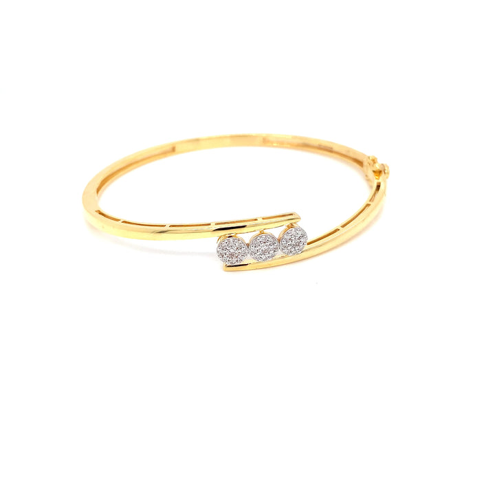 14K YG Screw Diamond Bangle- 1pc